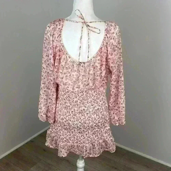 J for Justify Floral Smocked Long Sleeve Mini Dress Size XL NWT - Picture 5 of 8
